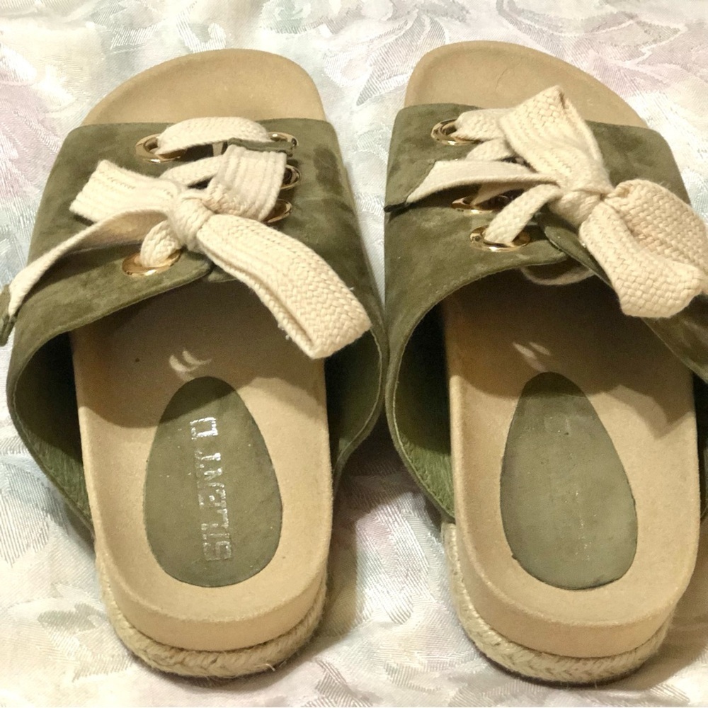Anthropologie Silent D Fronnie Laced Slip On Sandals Fronnie US 8-8.5 EU 39 - Picture 4 of 9